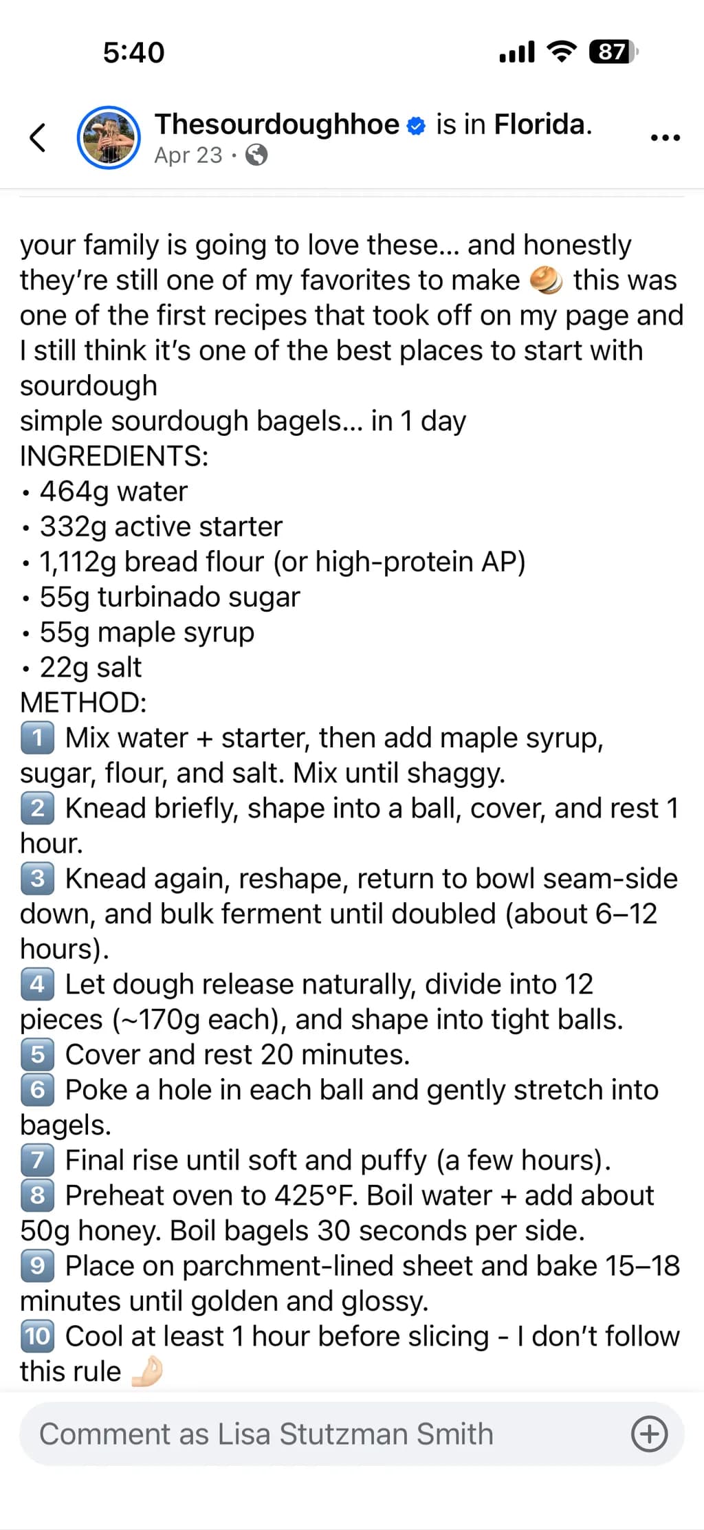 Sourdough Bagels Recipe