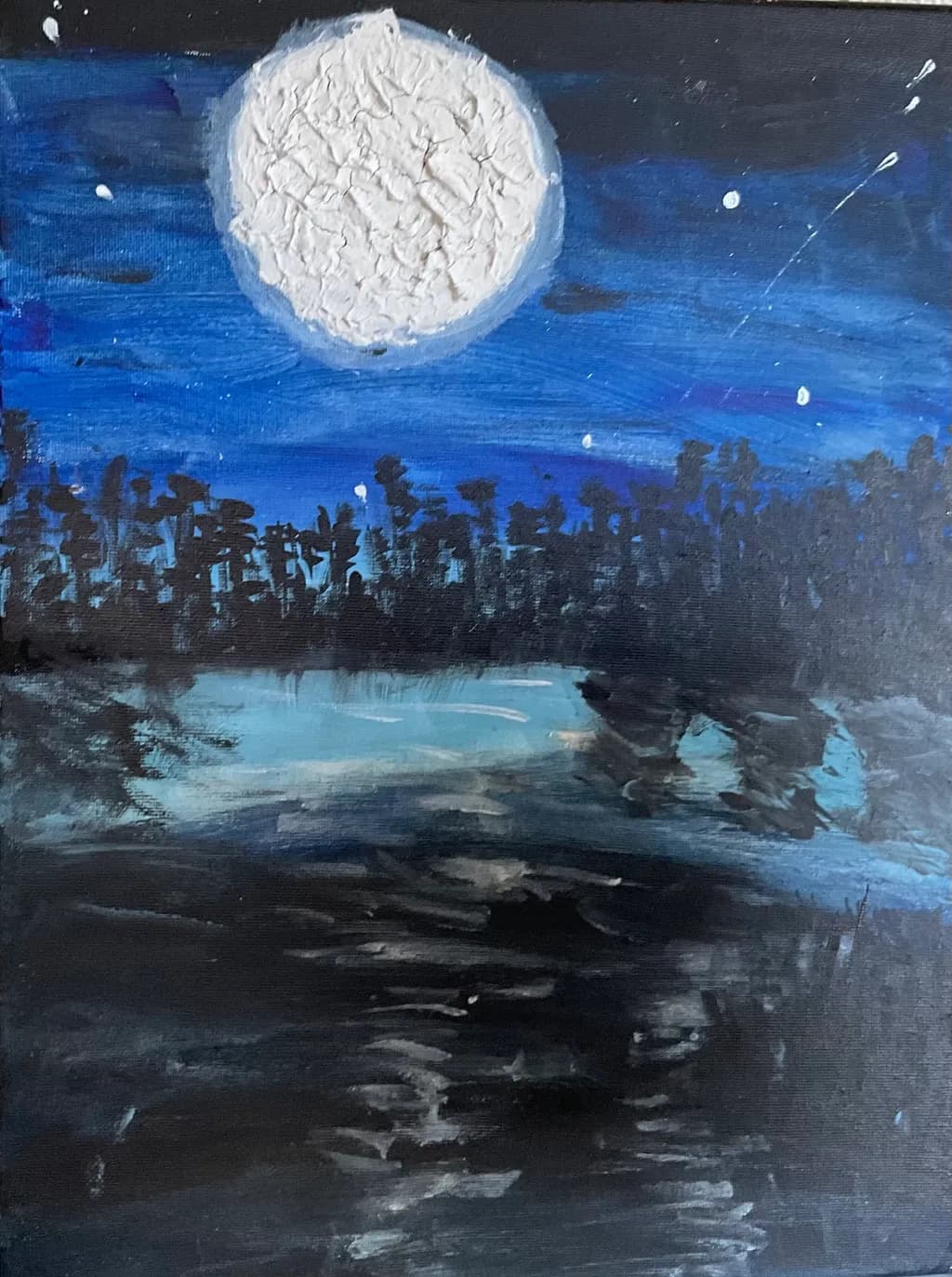 Moonlit Forest Reflection