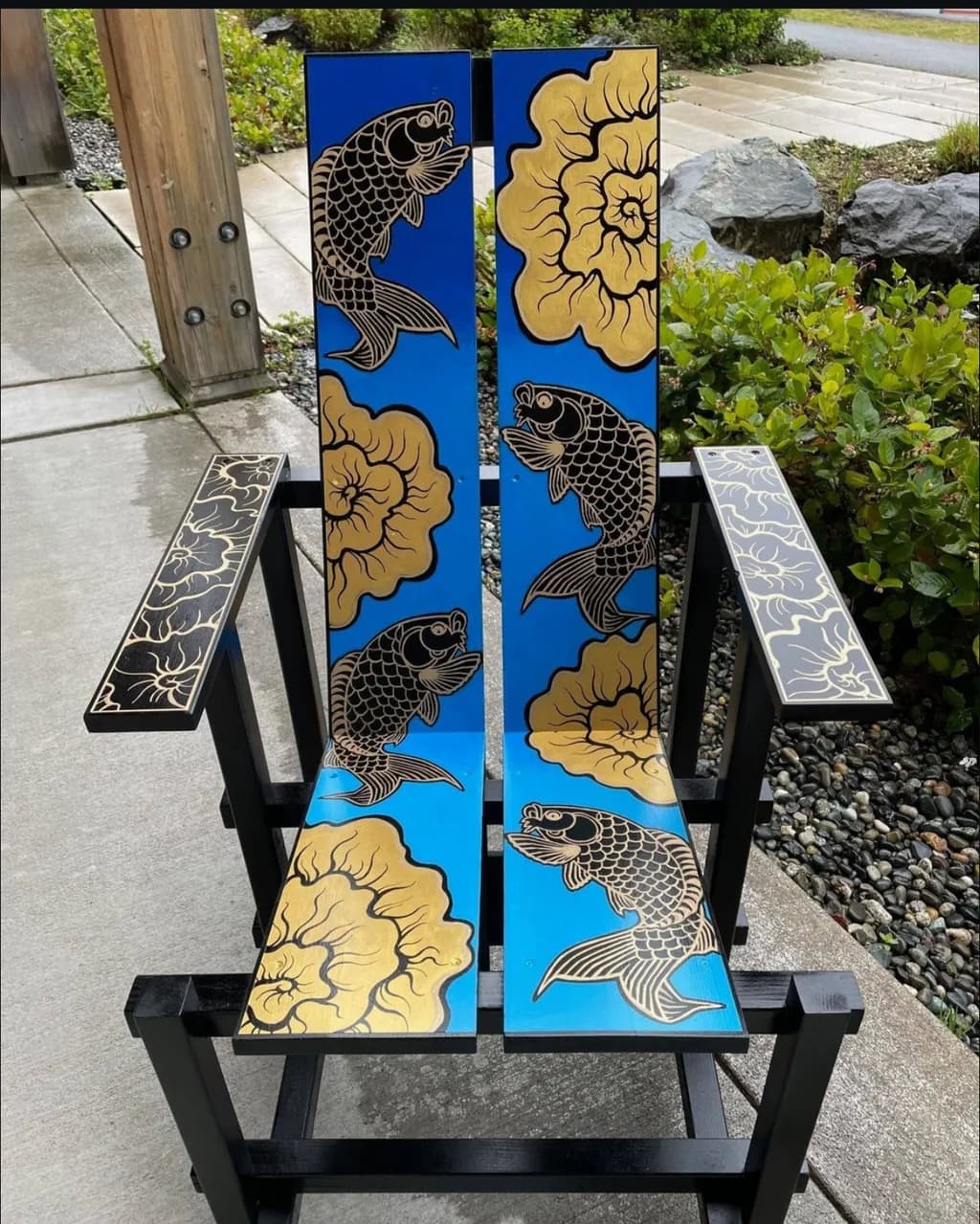 Koi and Lotus Chair