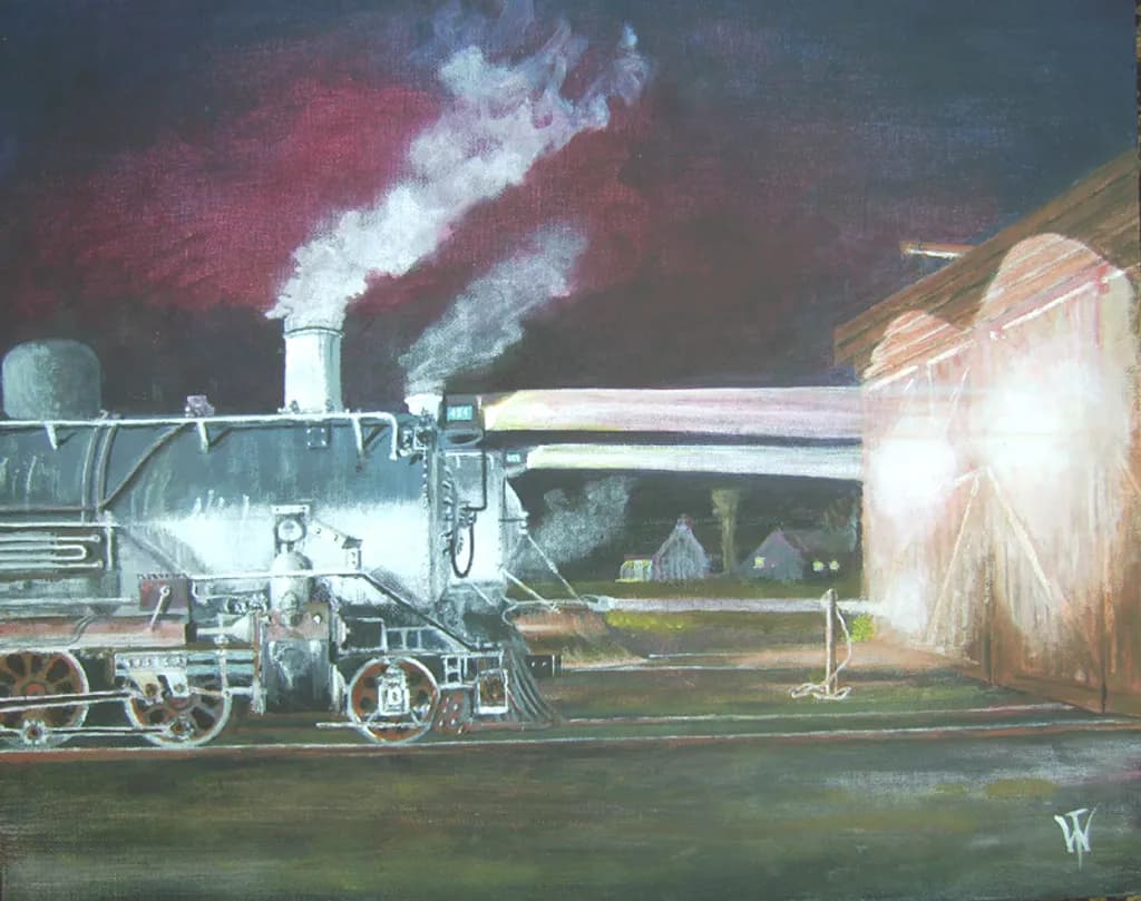 Night Locomotive Scene