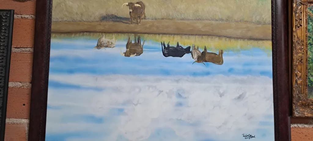 Cow Reflection Scene
