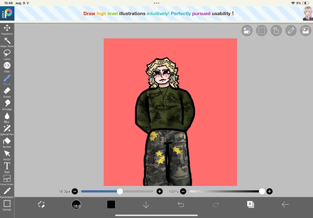 Camouflage Stars Portrait