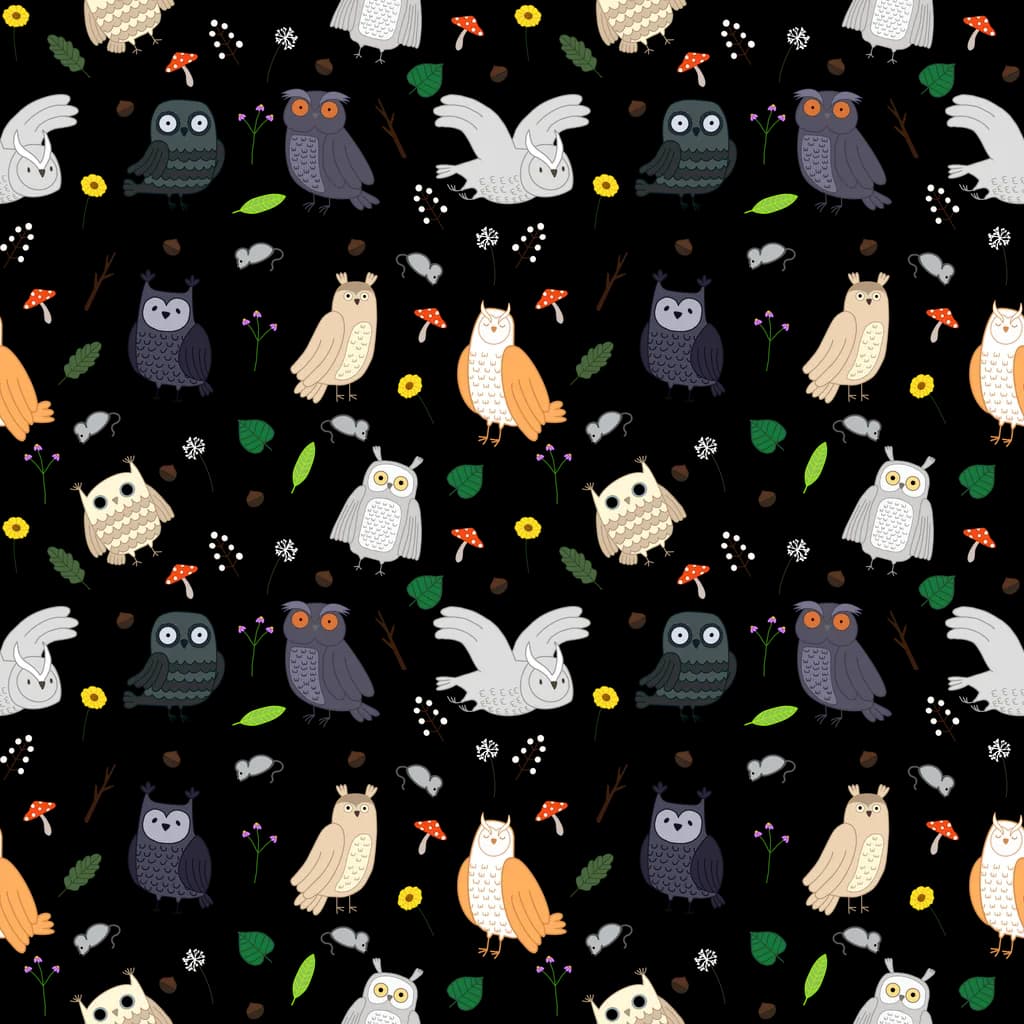 Owls and Nature Pattern