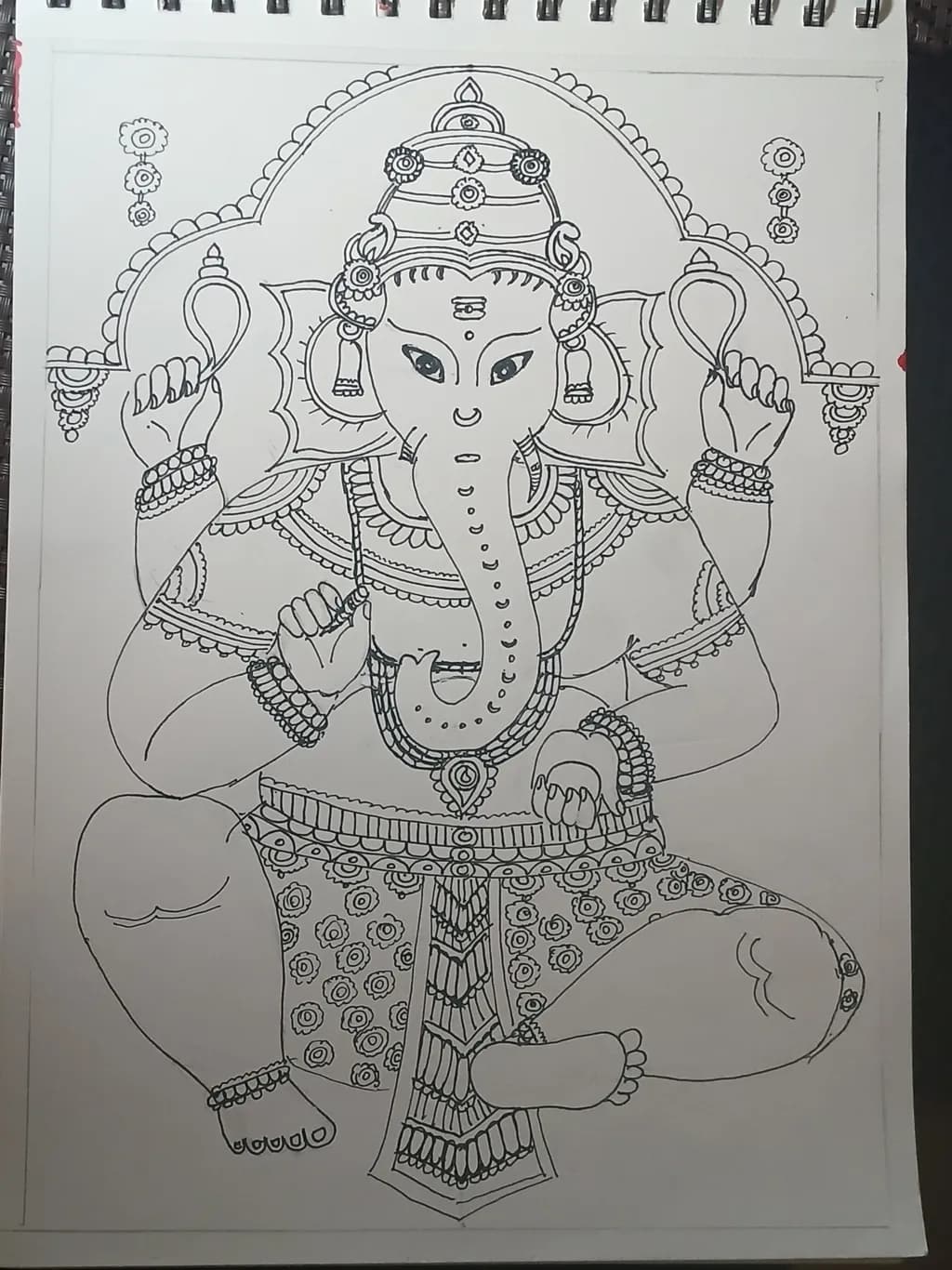 Ornate Ganesha Sketch