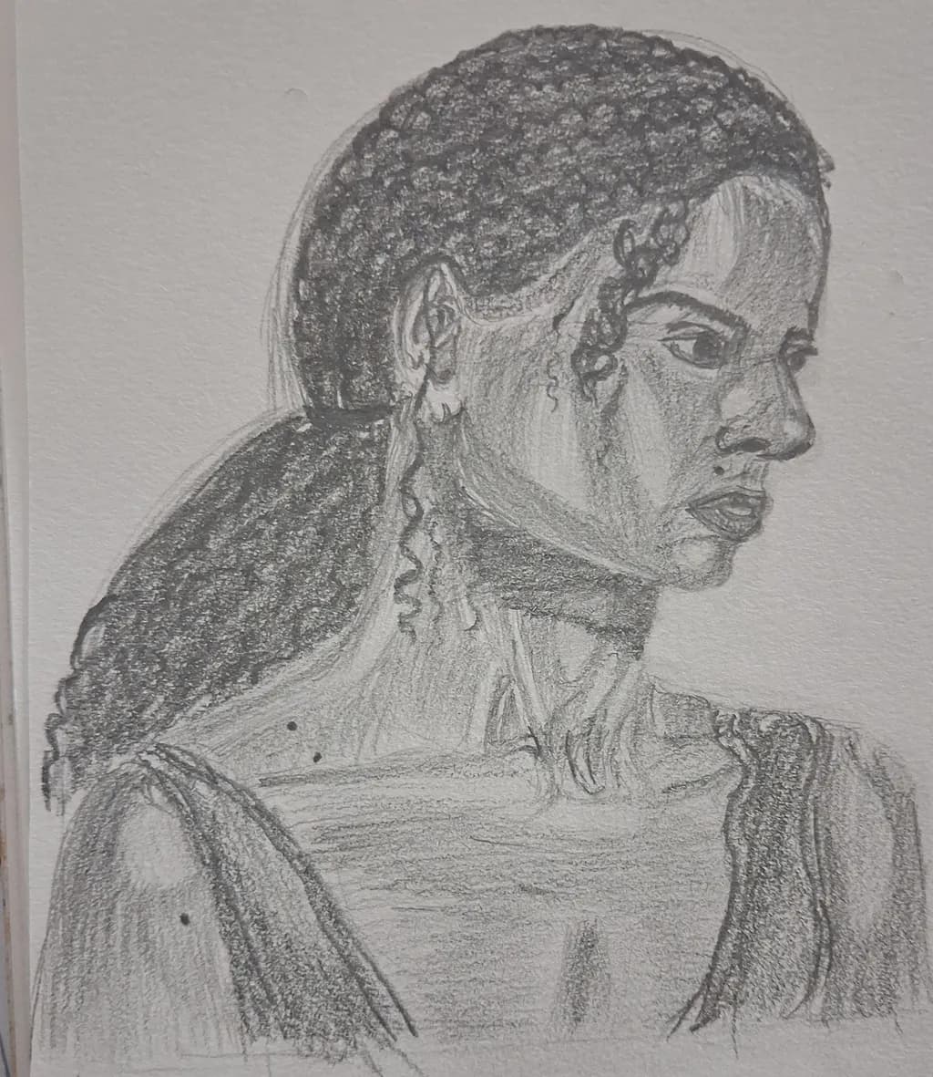 Thoughtful Woman in Profile