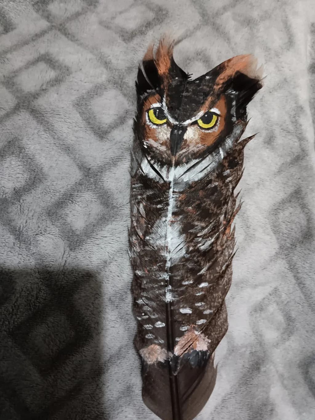 Owl on Feather