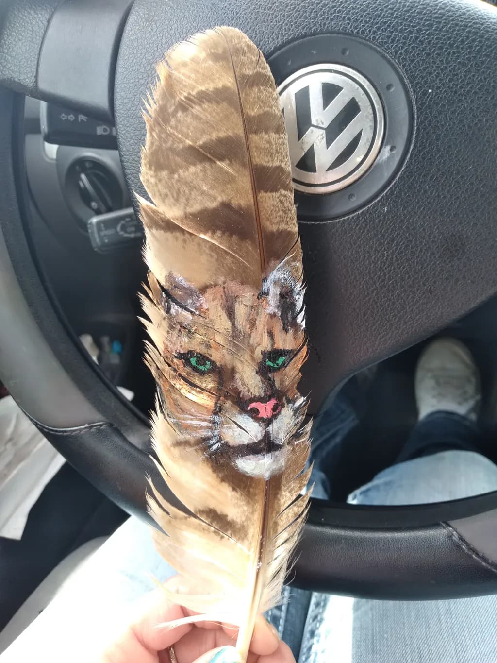 Painted Cat Feather