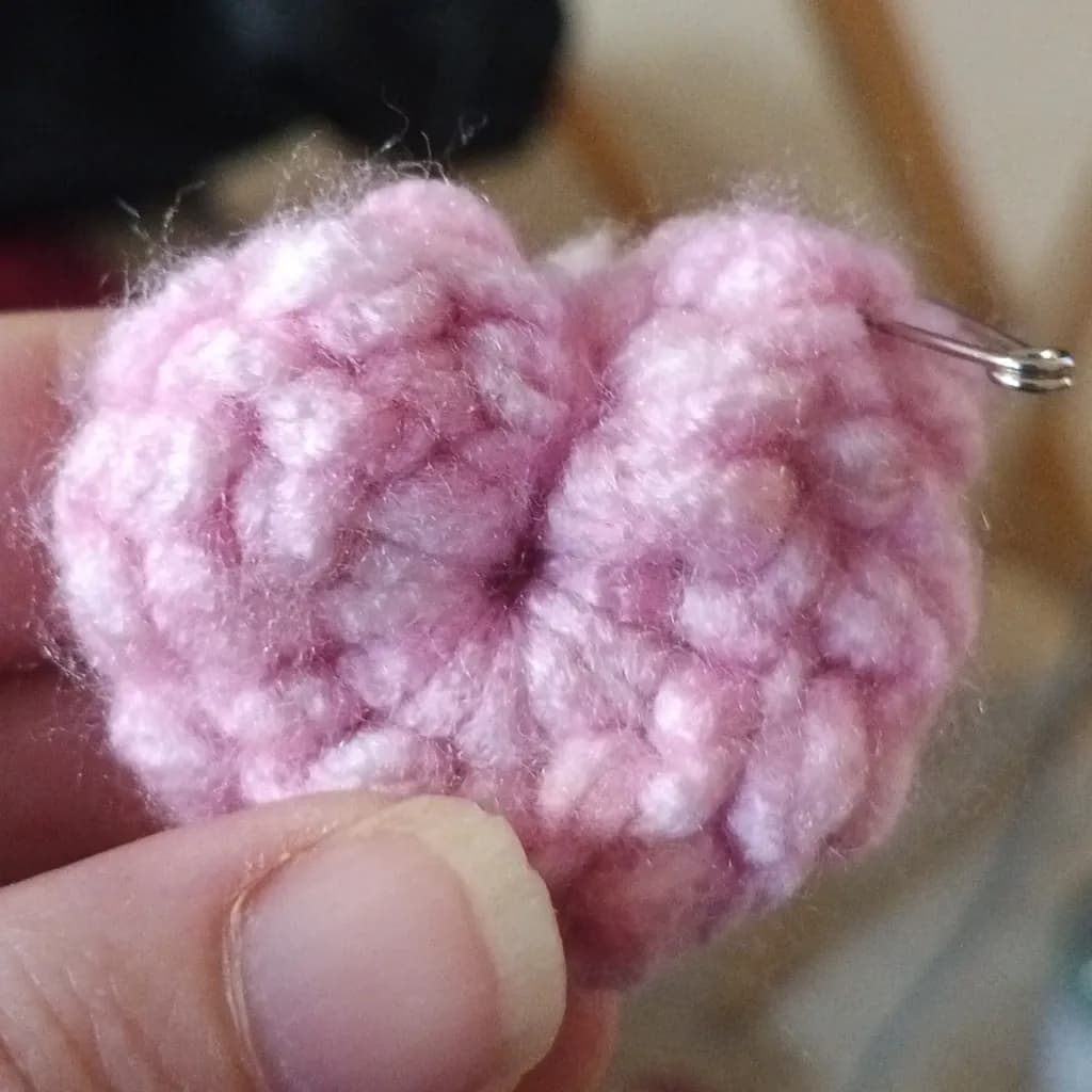 Crocheted Heart Pin