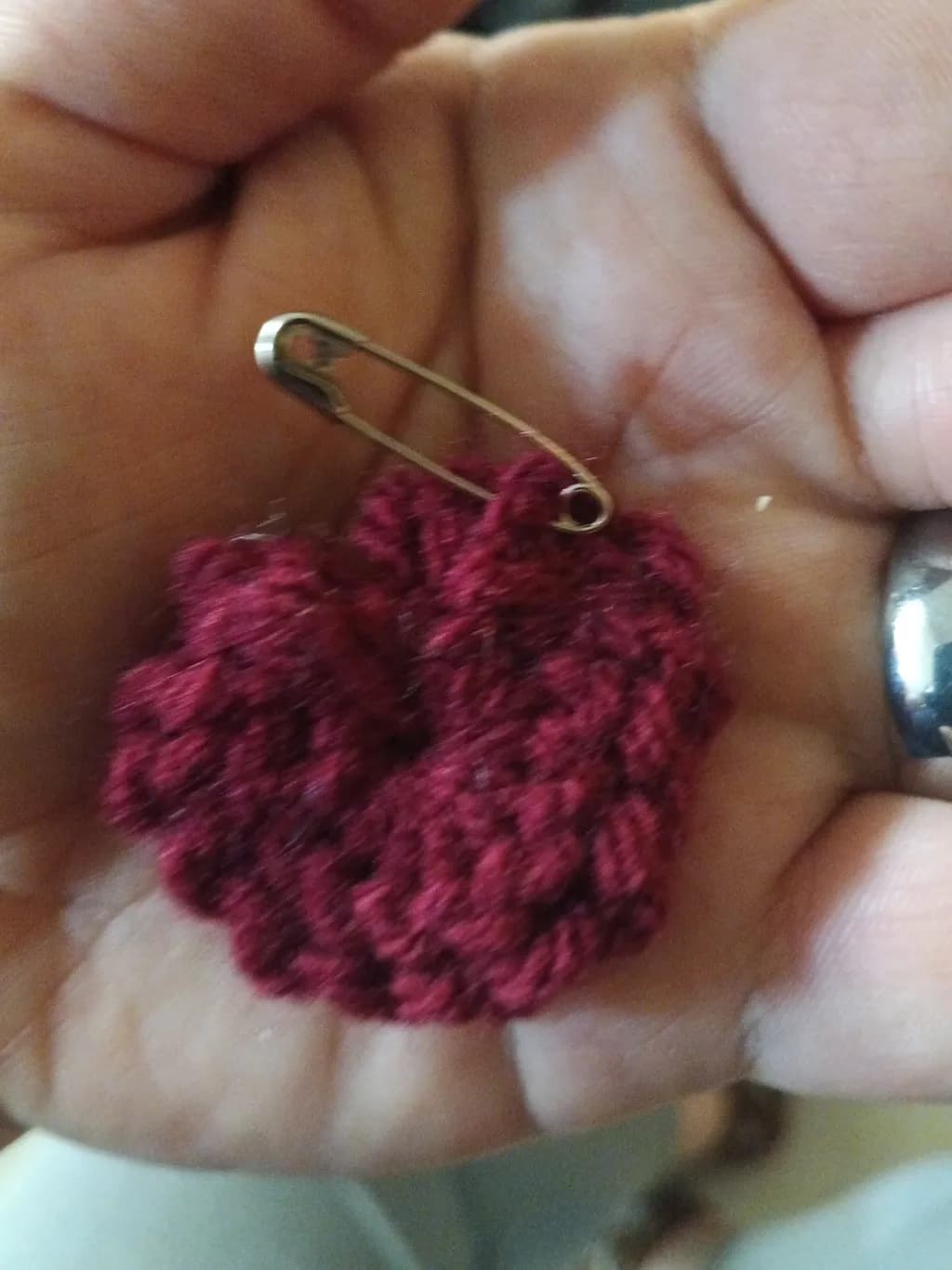 Crocheted Heart Pin
