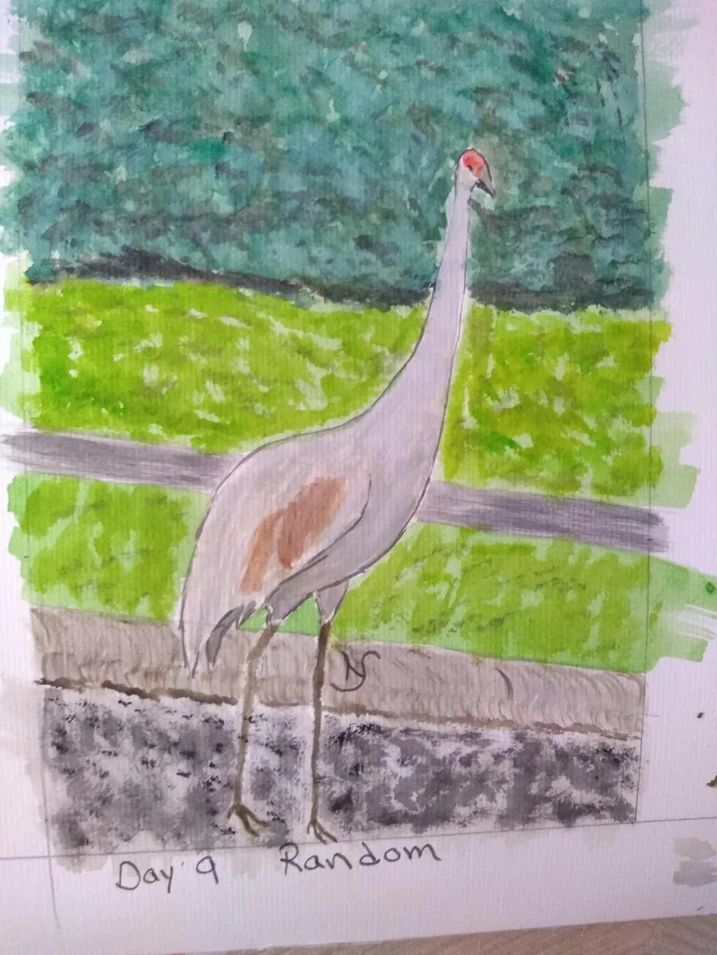 Crane in Garden Path