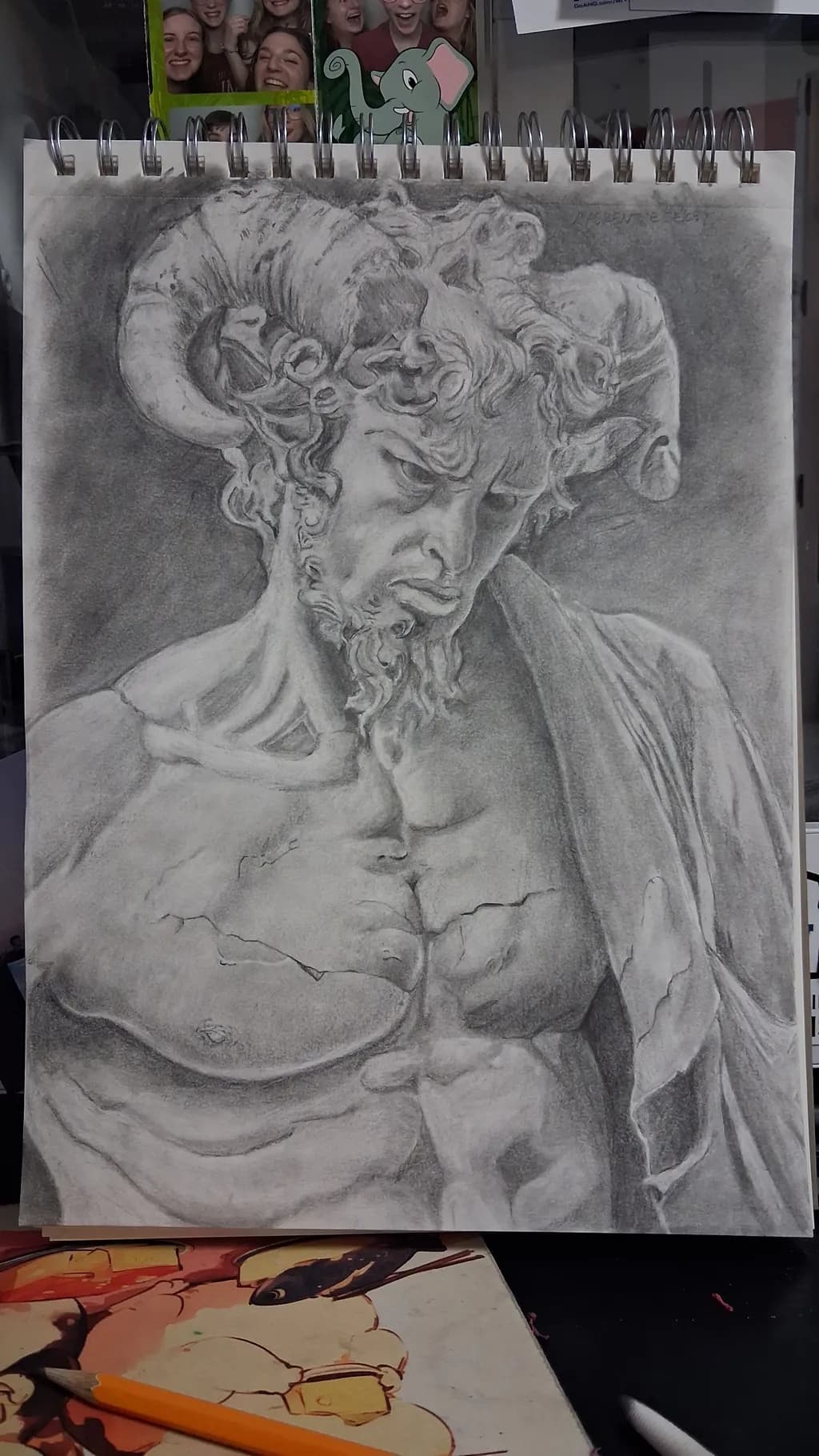 Horned Statue Bust