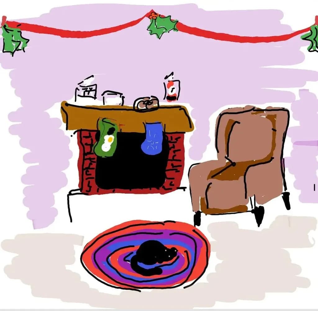 Christmas Drawing Fireplace