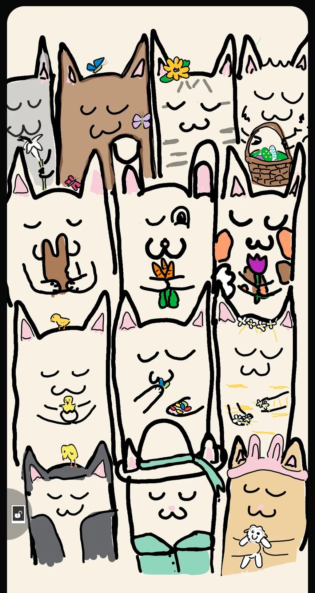 Easter Cats with Chicks