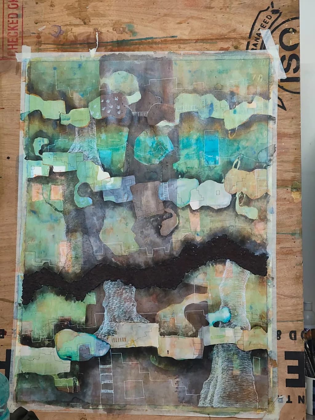 Abstract Composition with Water and Landforms