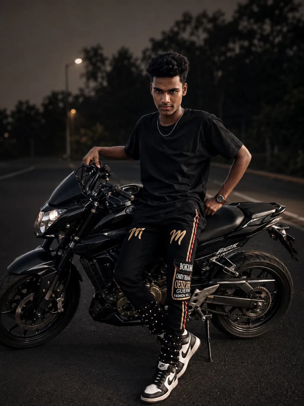 Black Motorcycle Moment