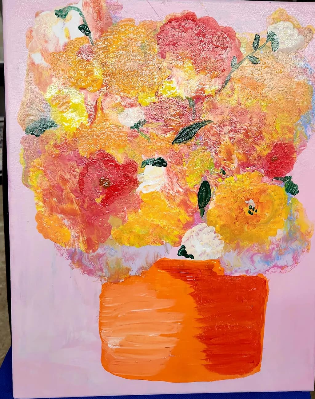 Floral Bouquet in Orange Vase