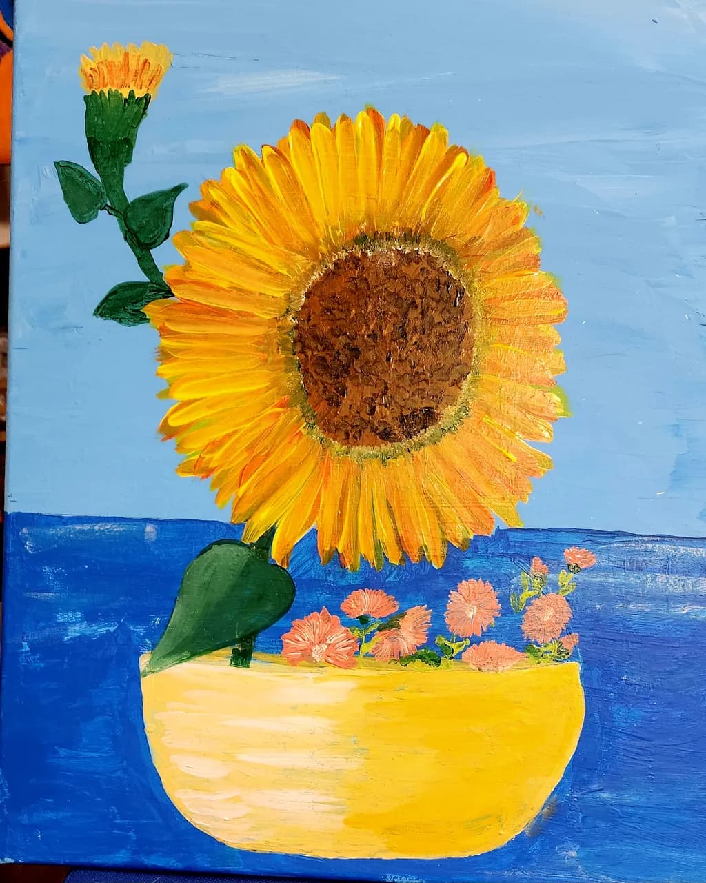 Sunflower in Yellow Vase