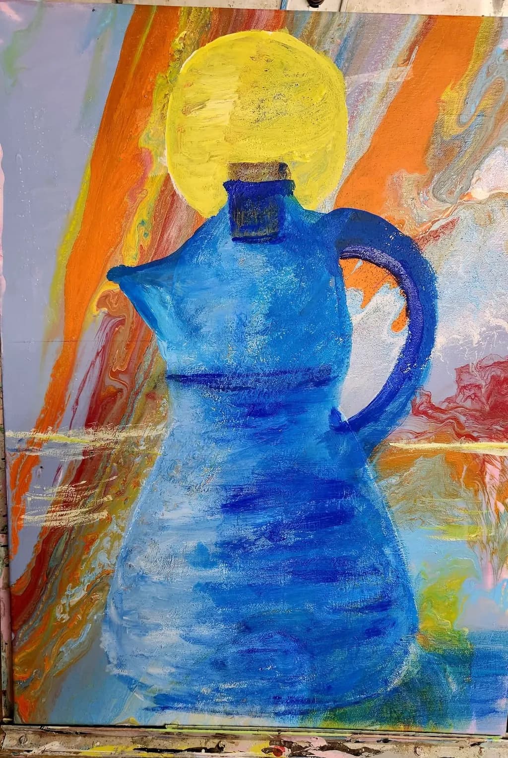 Blue Pitcher with Sunlight