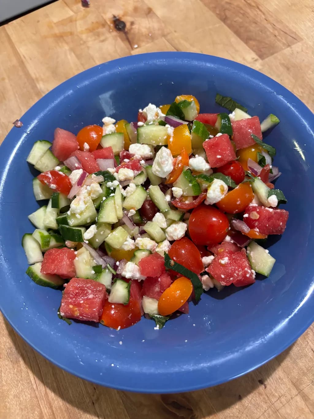 Watermelon Cucumber Salad