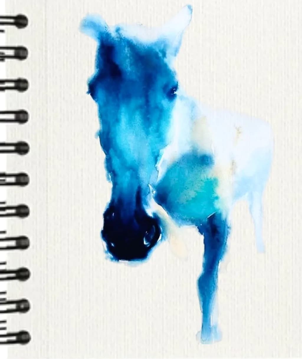 Blue Horse Watercolor