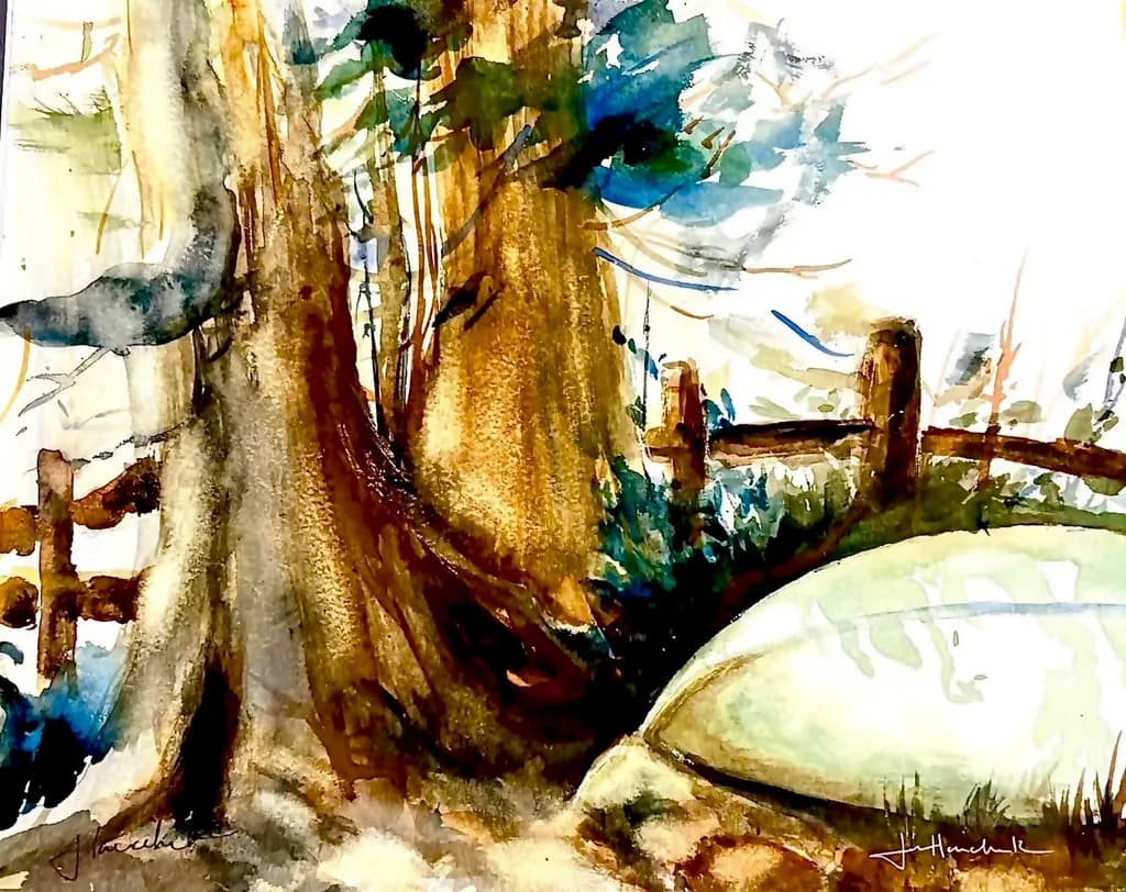 Tree and Fence Study