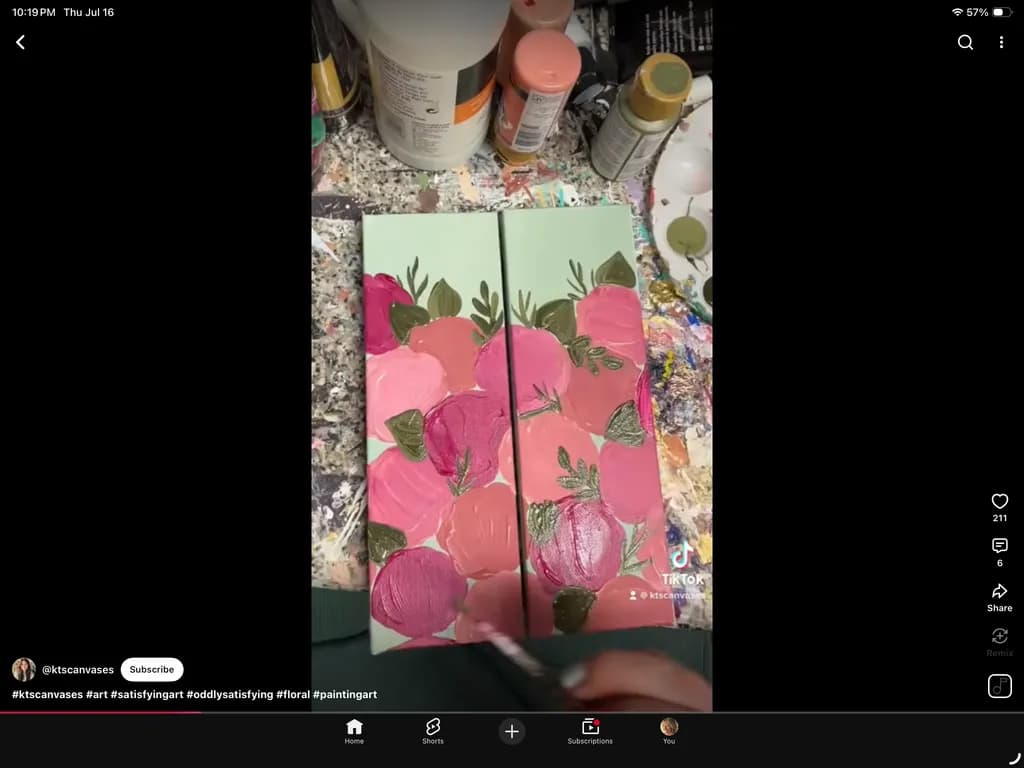 Pink Floral Panels