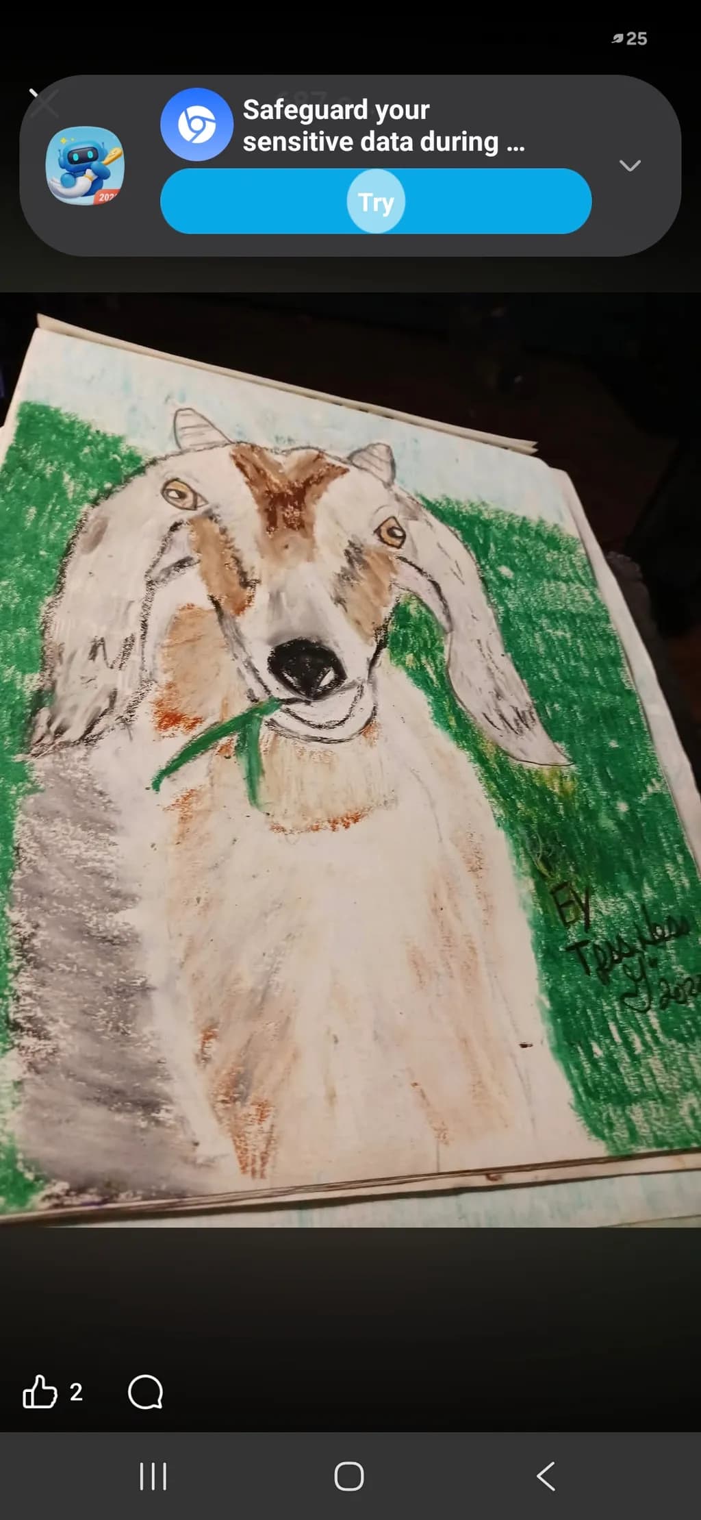 Goat with Grass
