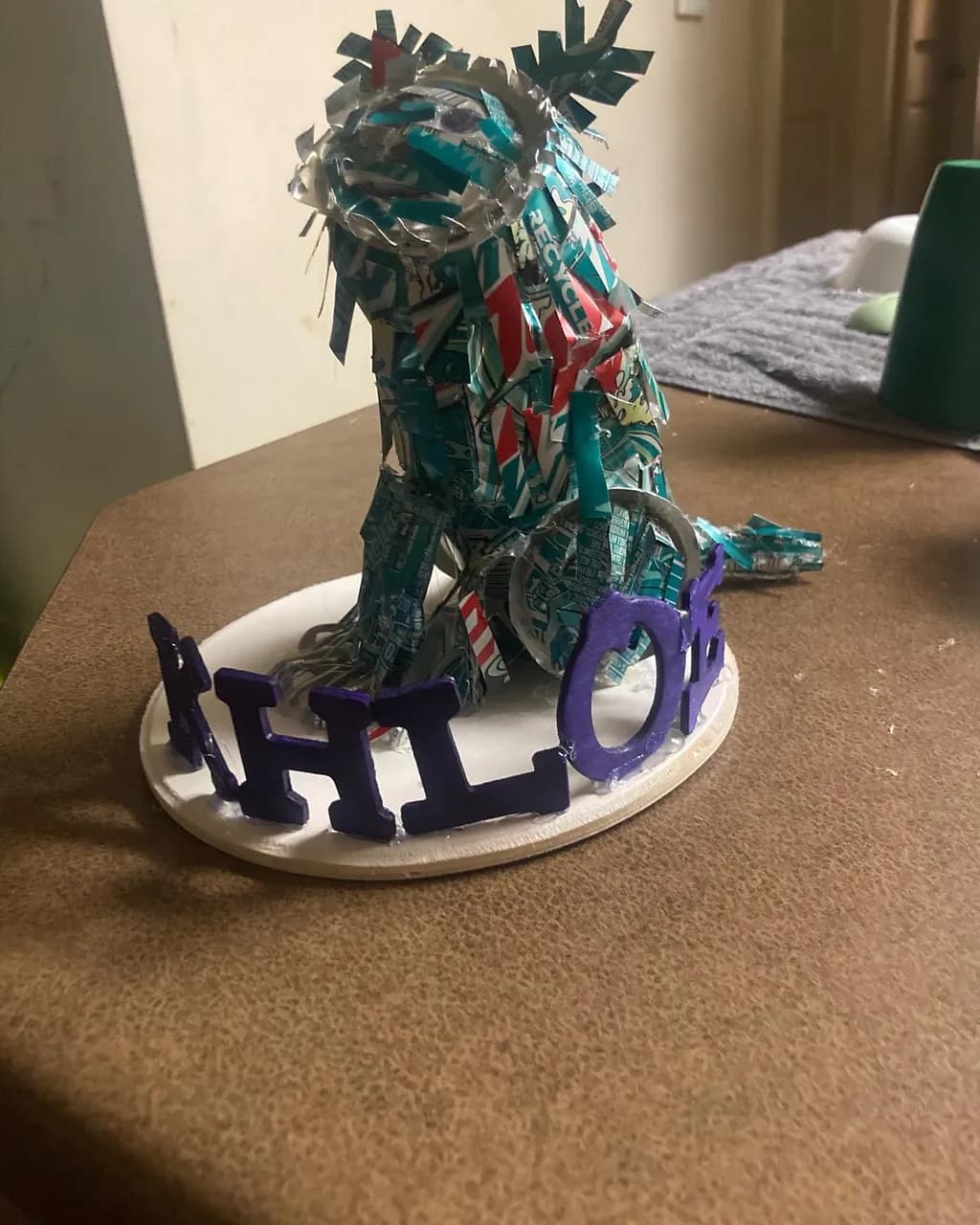 Recycled Dog Sculpture