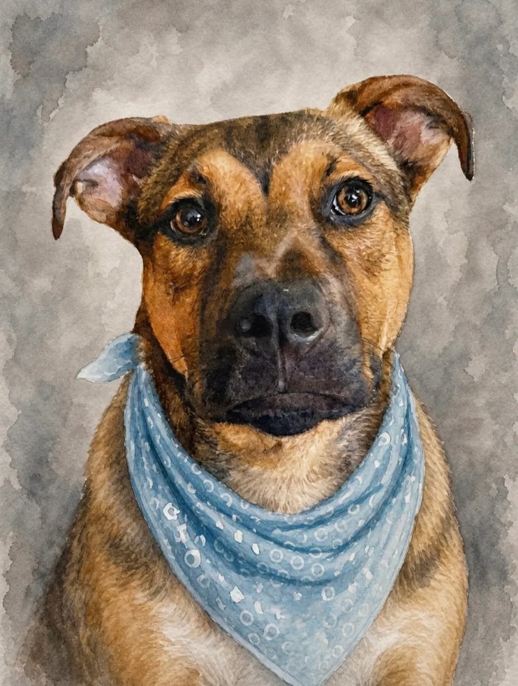 Dog Portrait with Bandana