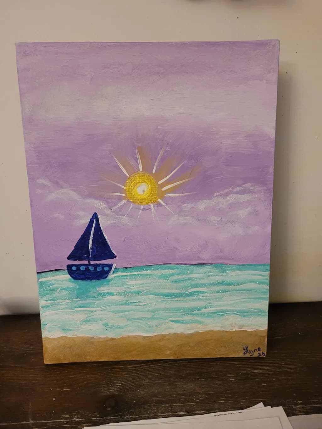 Sunset Boat on Sea