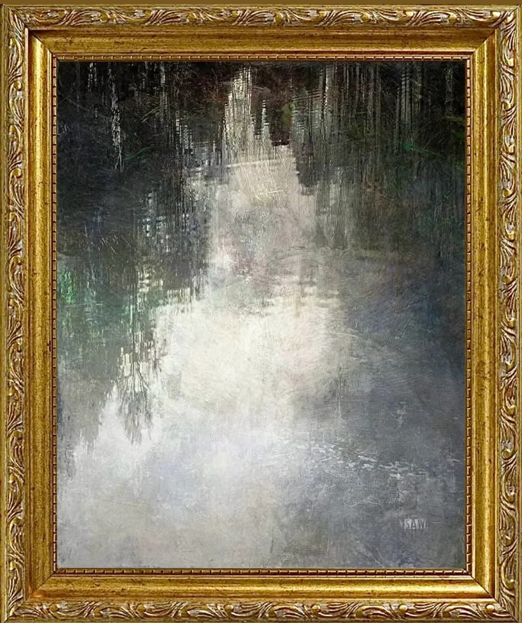 Mist-Covered Forest Reflection