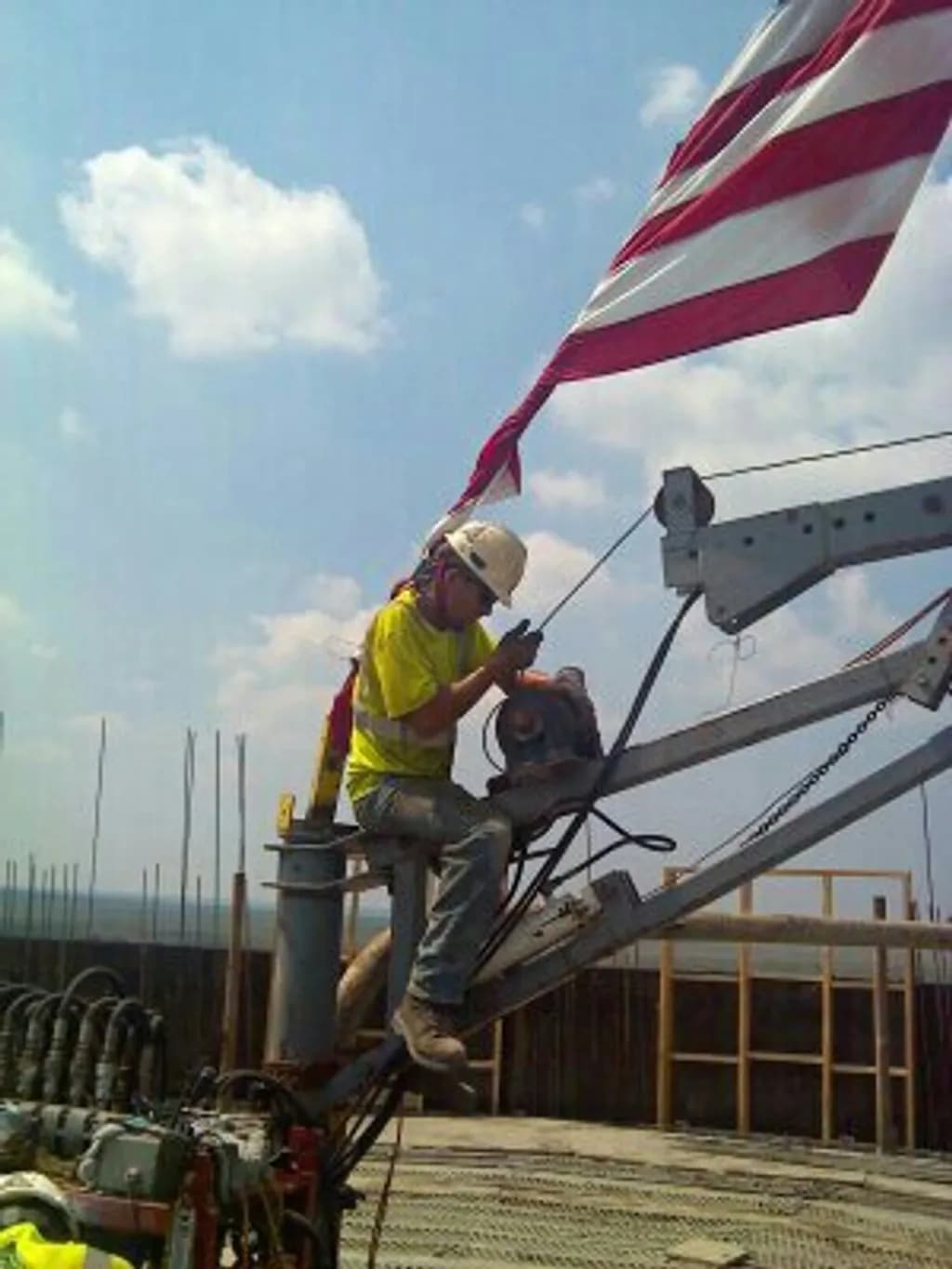 Construction Worker on Metal Framework
