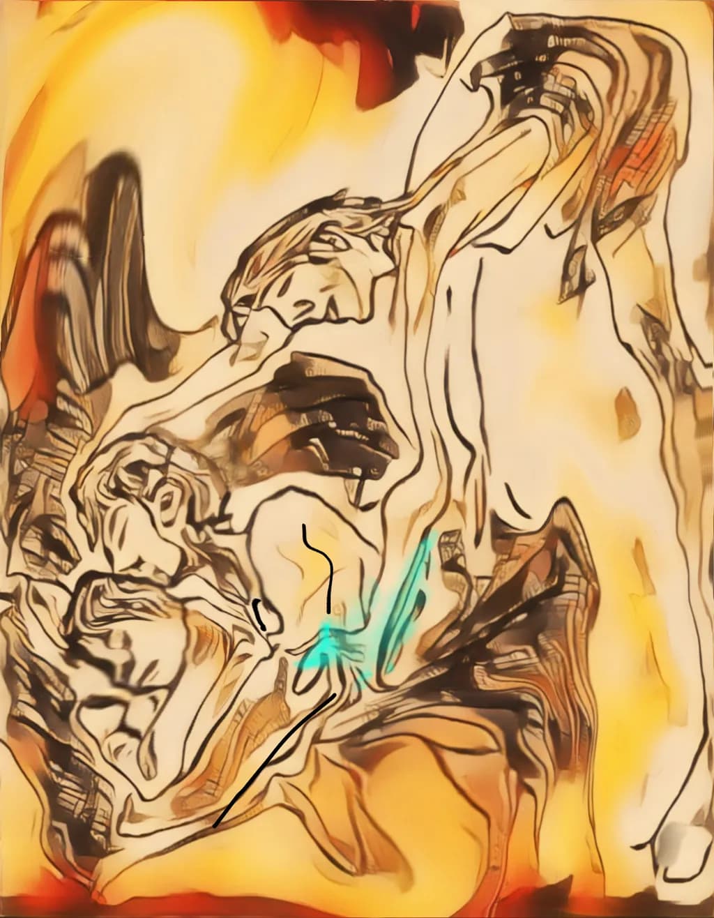 Abstract Figures in Amber Light