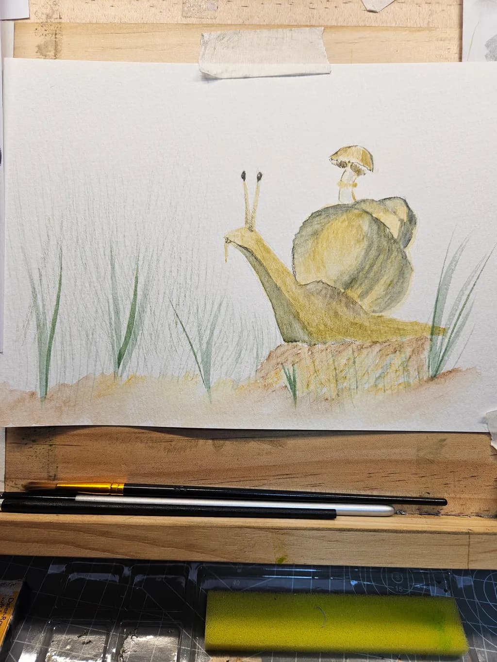 Snail with Mushroom Shell