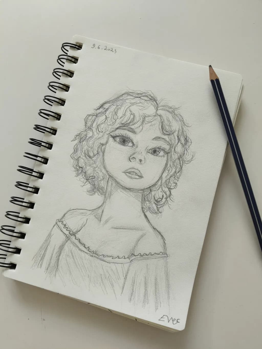 Curly Portrait Sketch