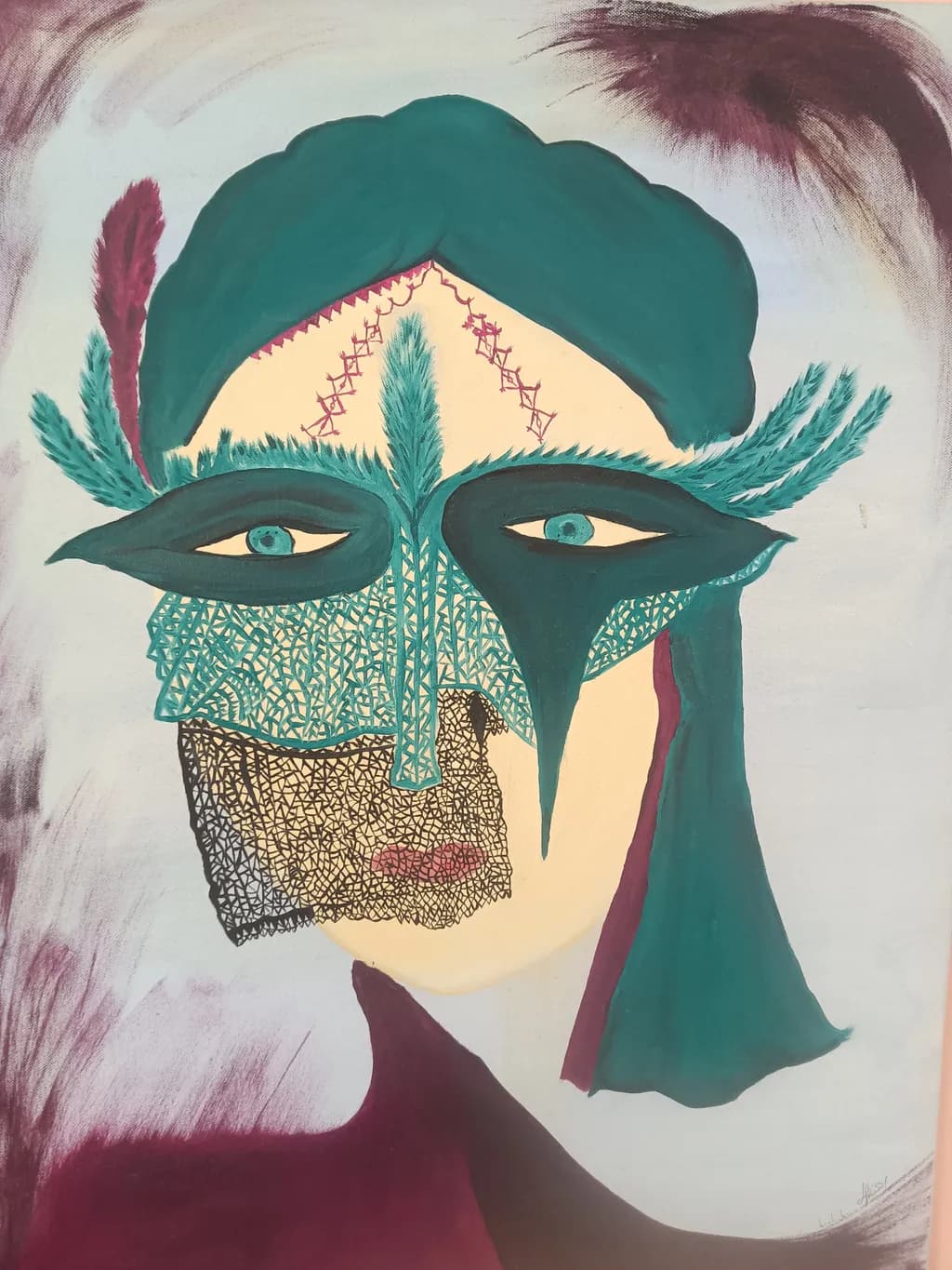 Abstract Portrait in Teal