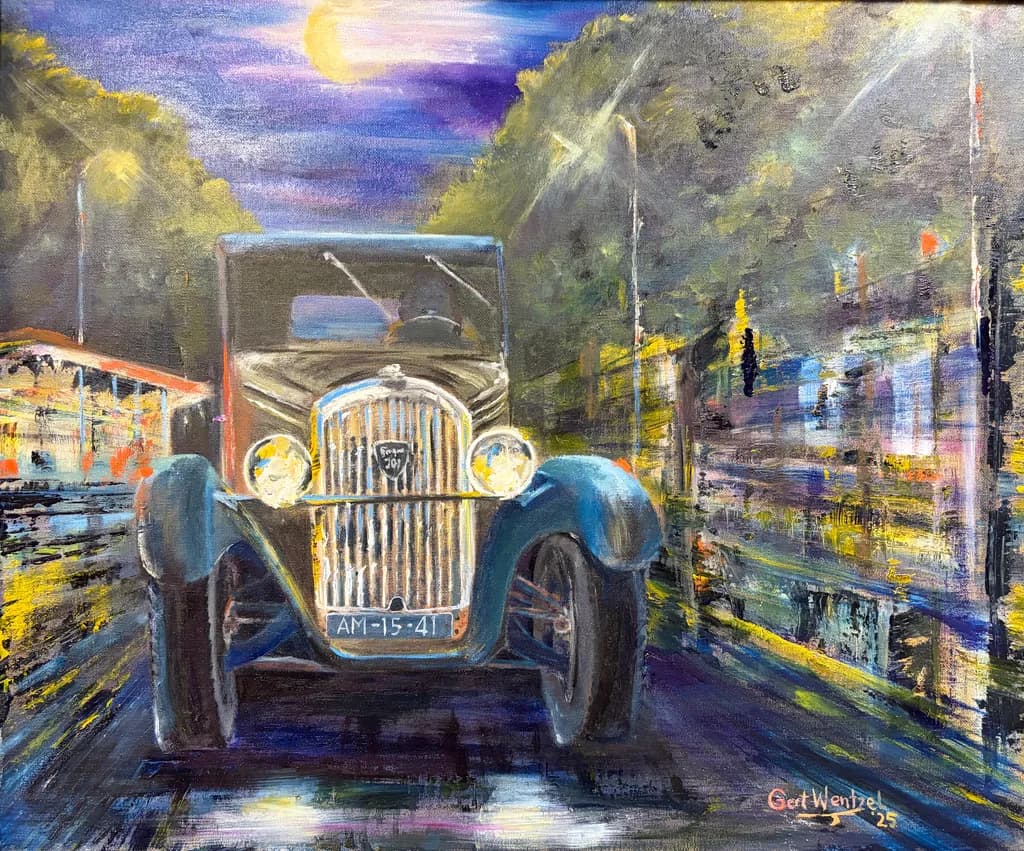 Vintage Car at Night