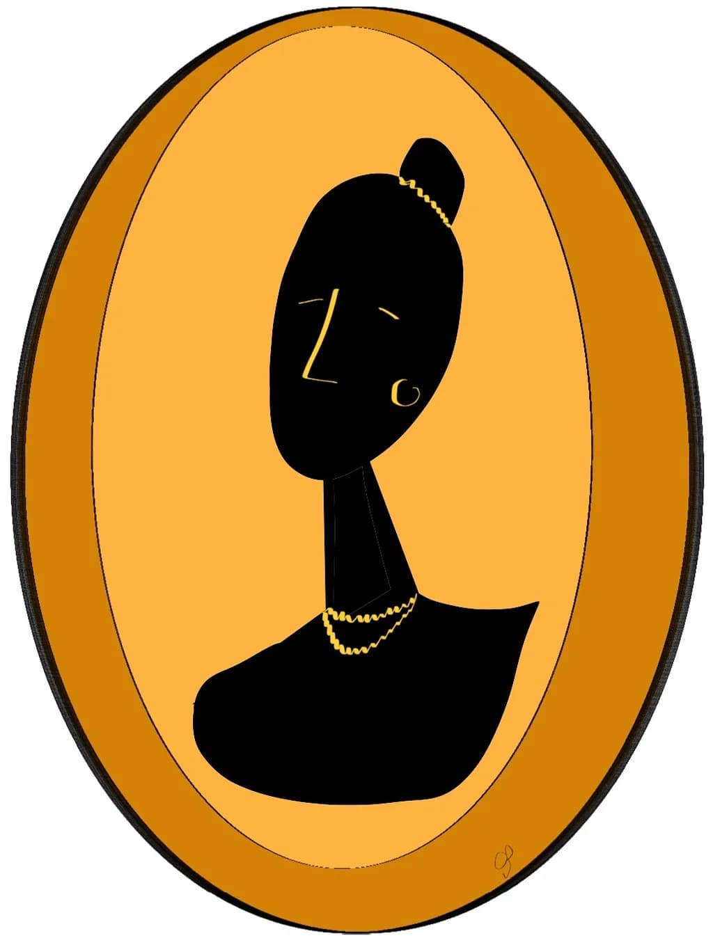 Golden Silhouette Portrait