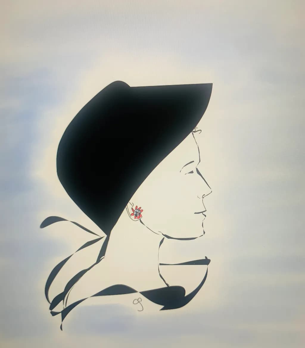 Profile with Black Hat