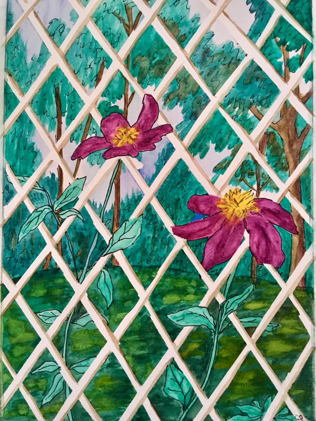 Garden Trellis Flowers
