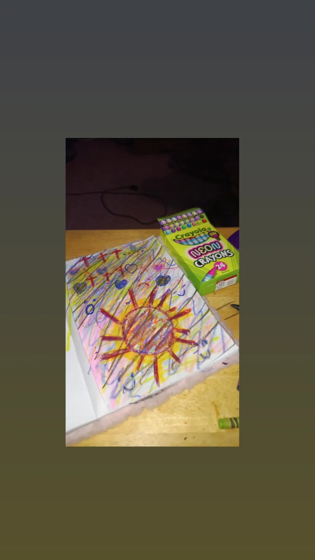 Neon Sun Drawing