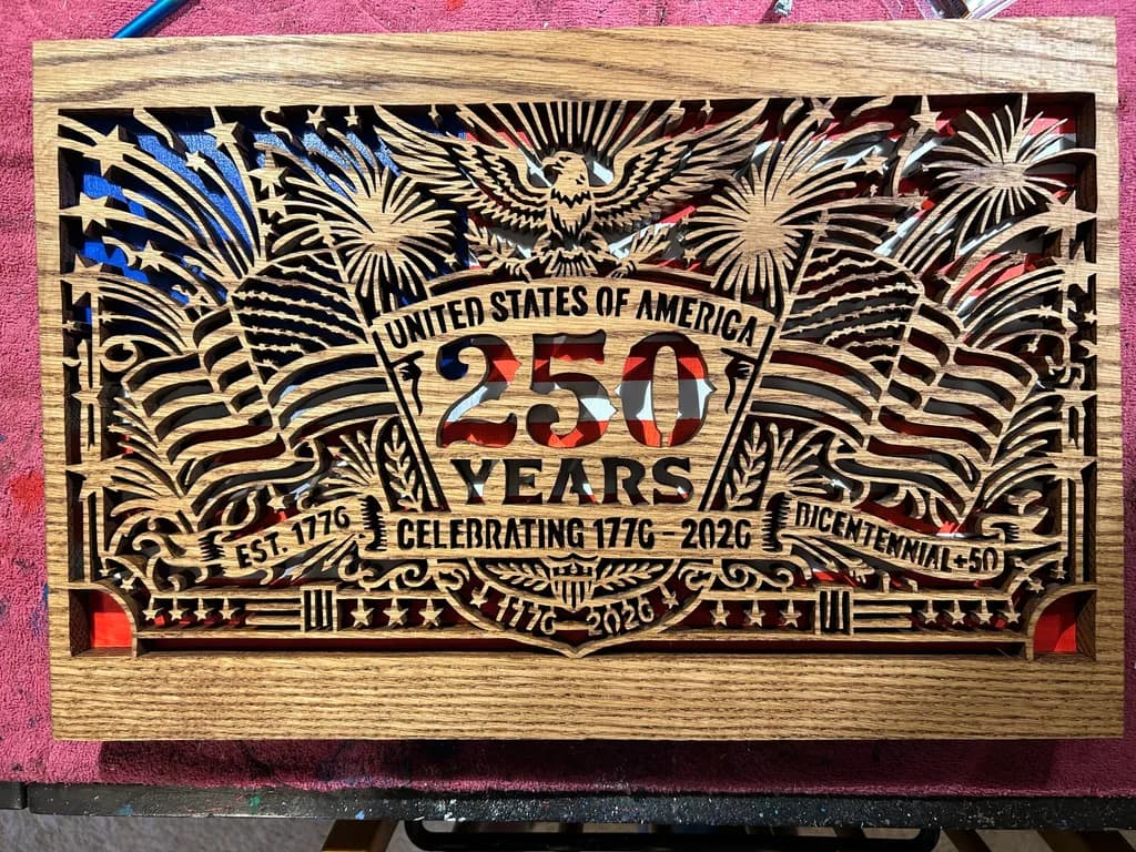 250 Years Celebration Wood Carving