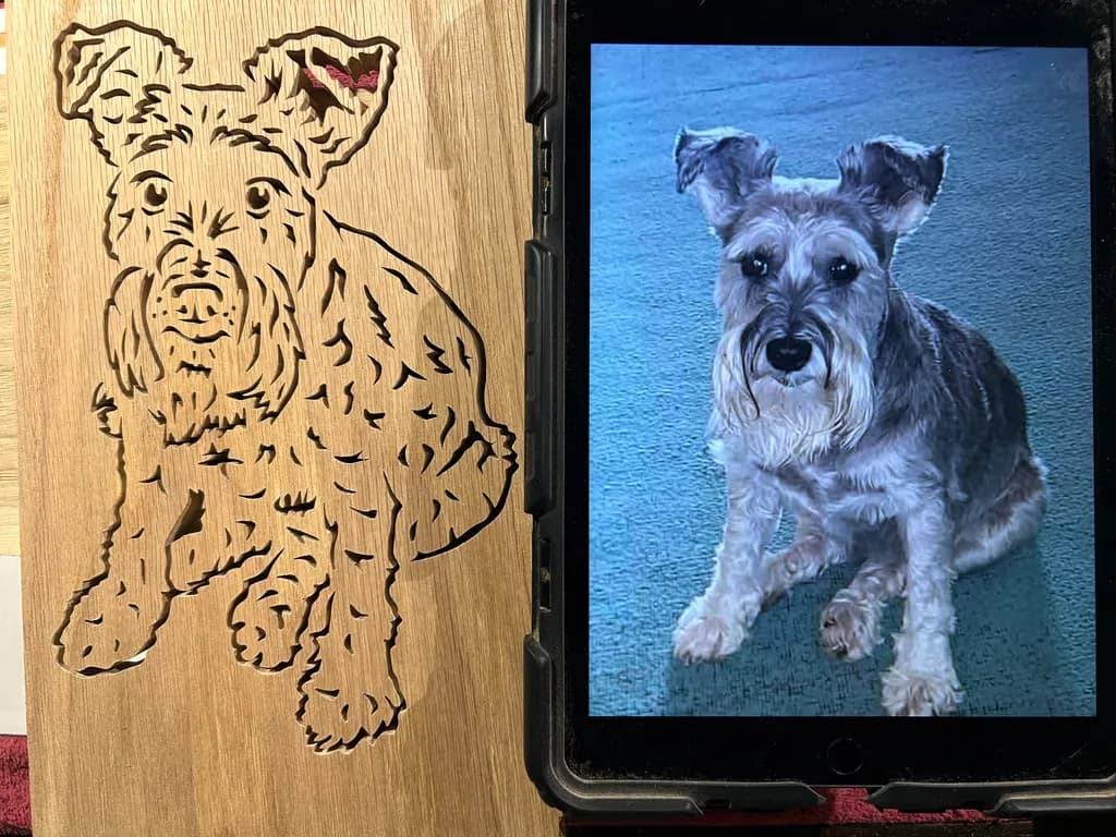 Dog Silhouette Woodcut