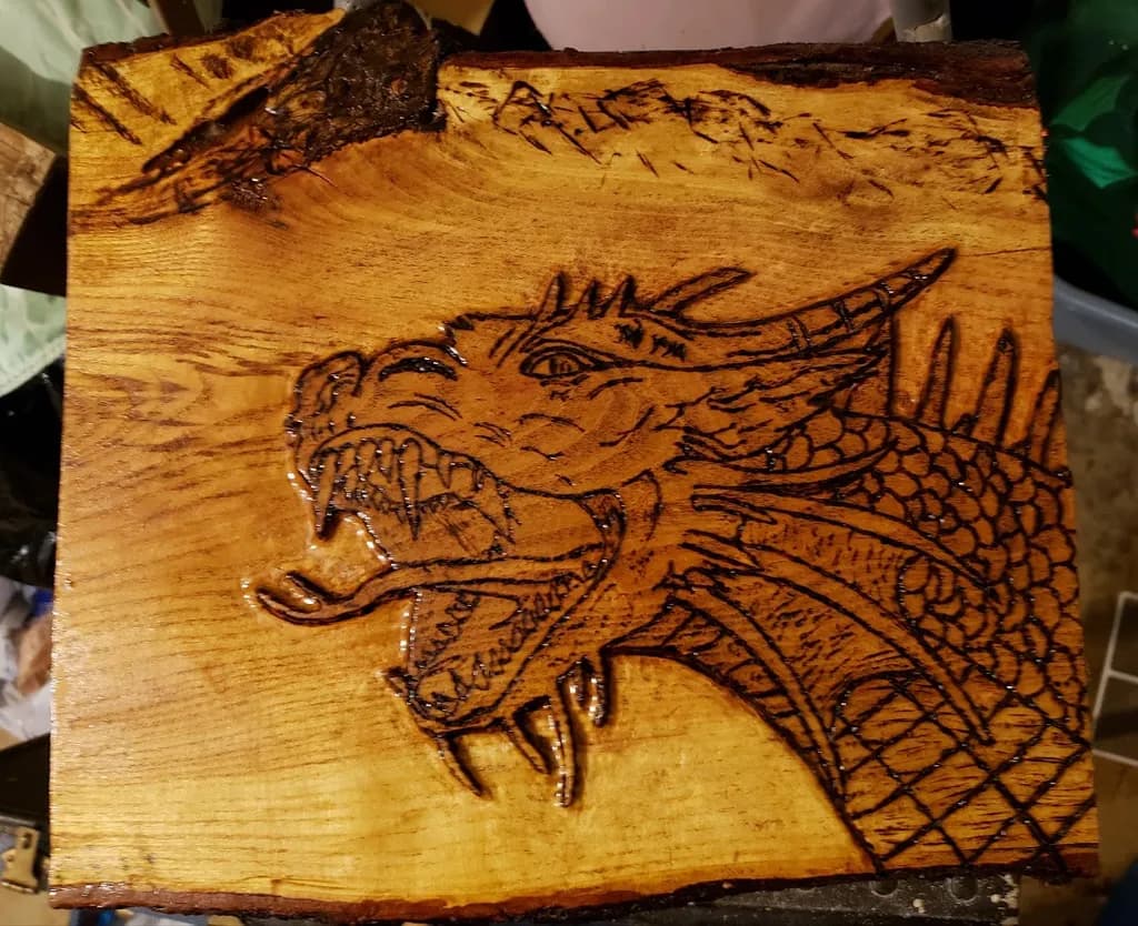 Dragon Engraving on Wood