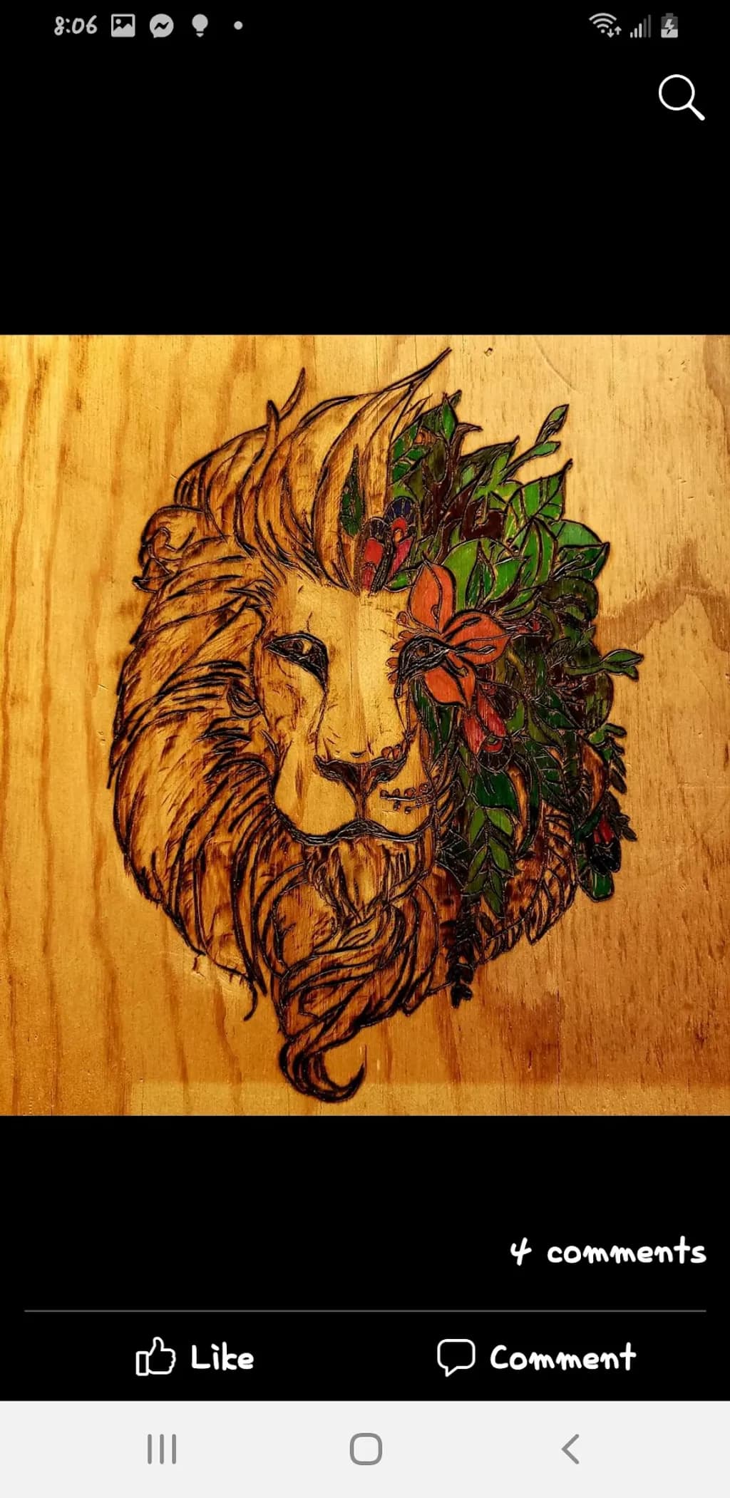Lion with Floral Mane