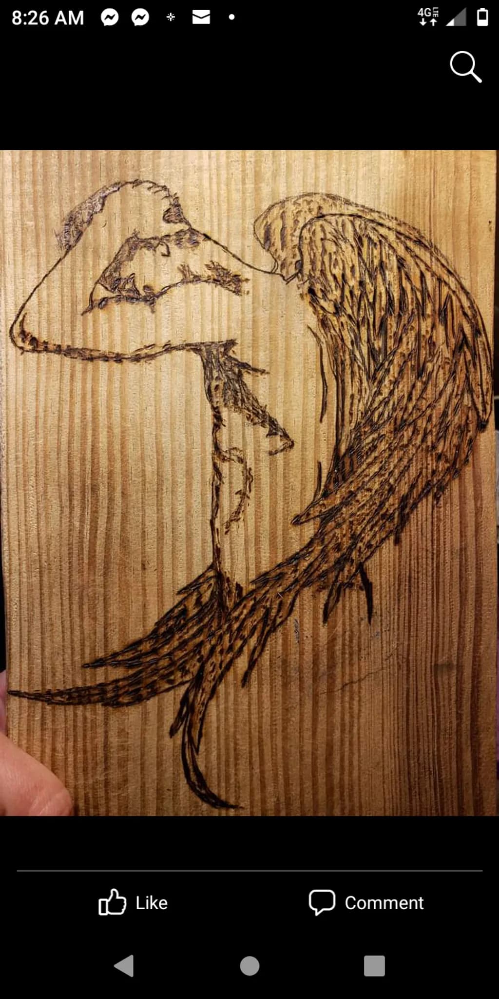 Wooden Angel Silhouette