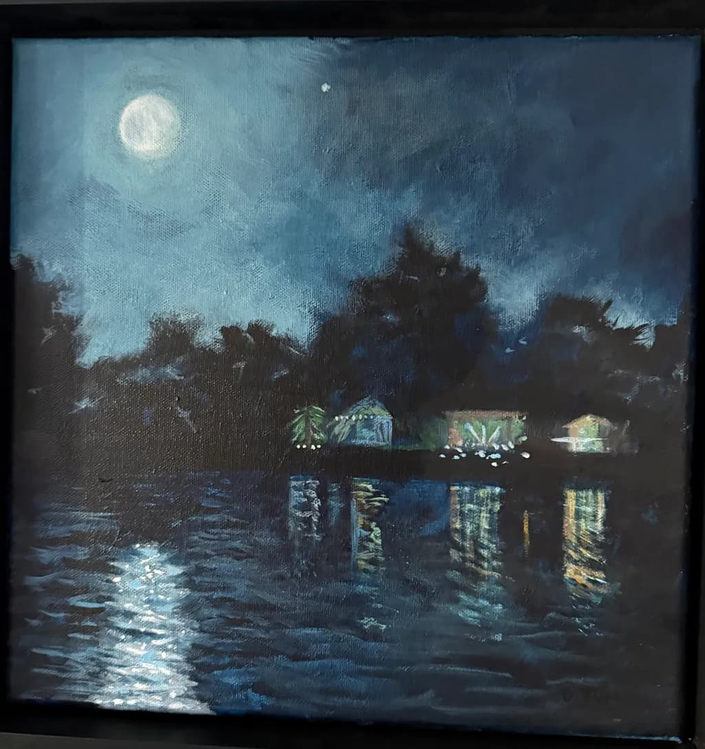 Moonlit Lake Reflections