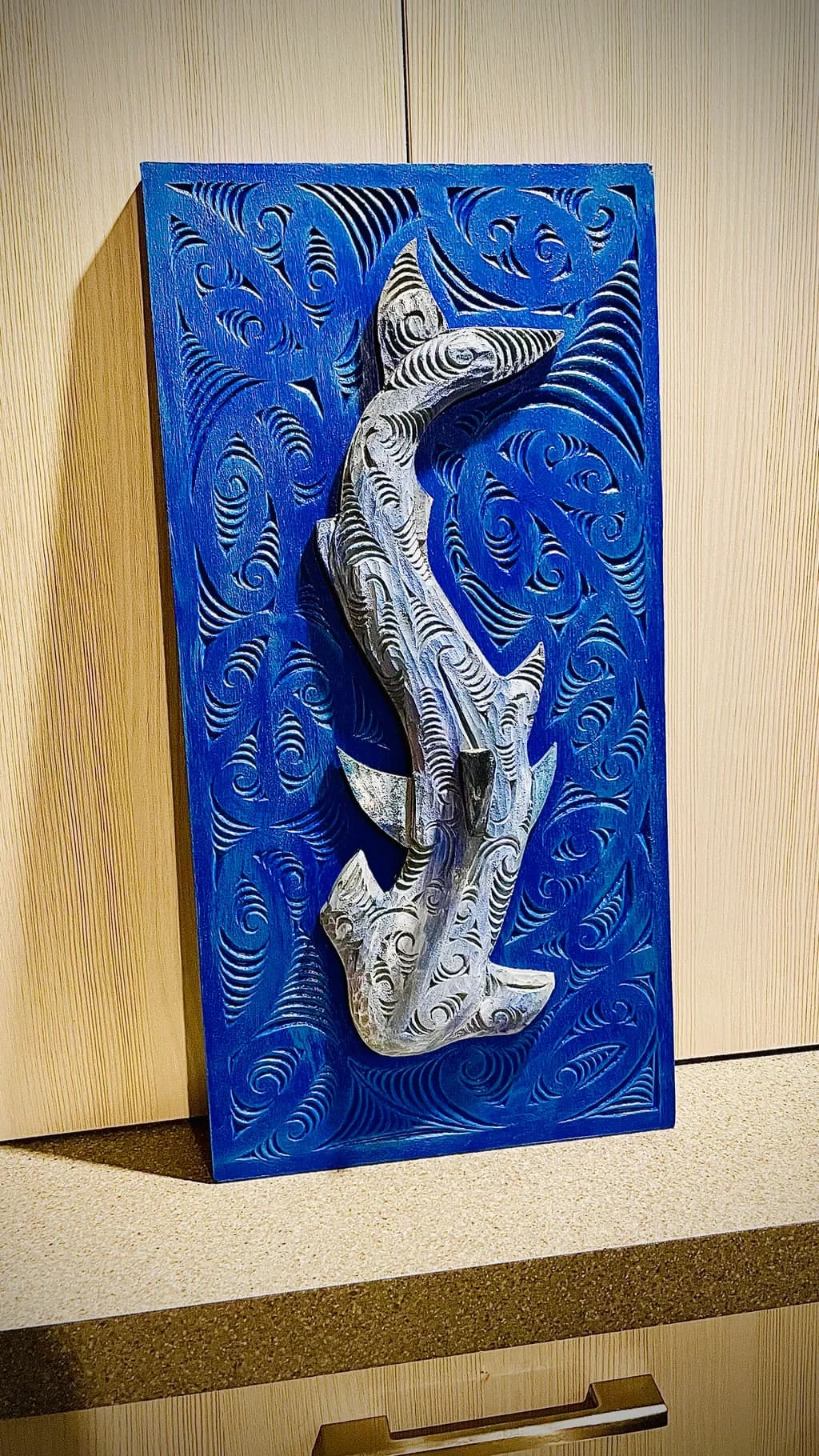 Mangopare Hammerhead Relief Carved Panel