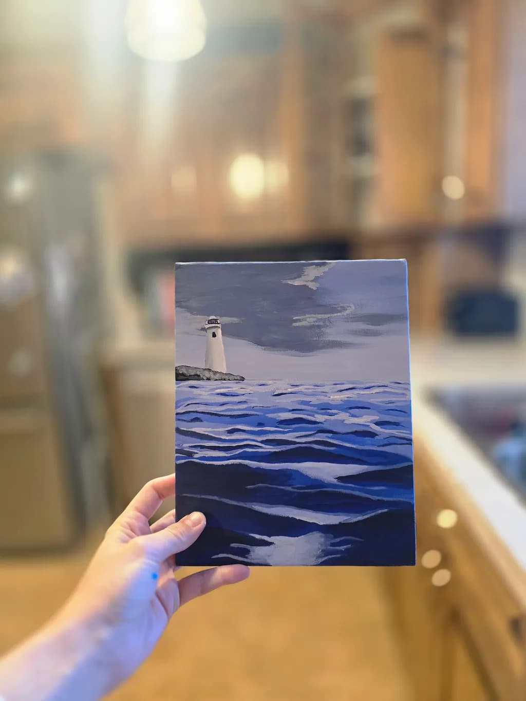 Lighthouse Over Ocean Waves