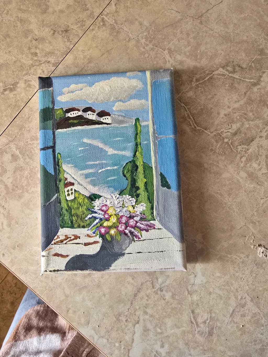 Window View with Flowers
